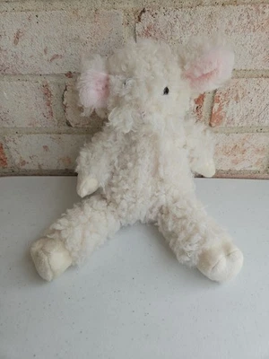 Pottery Barn Kids пасхальный ягненок овца плюшевая слоновая кость розовая пушистая шерстяная НОВАЯ 11 дюймов - Изображение 1 из 4