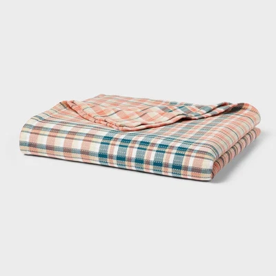 King Spring Matelasse Blanket Plaid - Threshold - Image 1 of 4