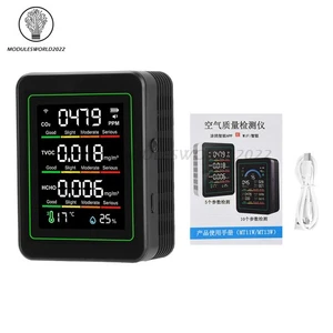 Tuya 5-in-1 WiFi Air Quality Monitor Formaldehyde CO2 TVOC Temp Humidity Tester - Picture 1 of 26