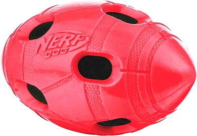 Juguete de goma para perro de fútbol Nerf con chirrido interactivo y crujido, Foto 1 de 4