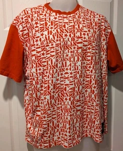 Calvin Klein Stars & Graphic Logo Short Sleeve Shirt Men's Size Medium Red White - Picture 1 of 12
