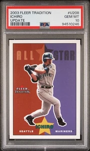 Fleer Tradition 2003 actualización Ichiro #U208 PSA 10 GEMAS COMO NUEVO POP 8 tercer año Mariners - Imagen 1 de 3