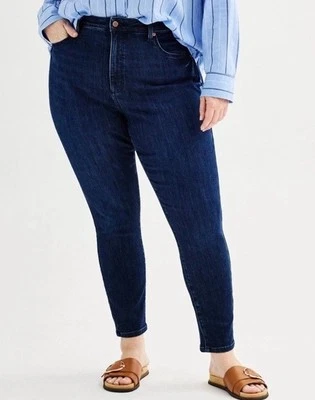 Jeans Sonoma Feminino Plus Size 18W Azul Cintura Alta Skinny Pull On Jeans Elástico - Imagem 1 de 4