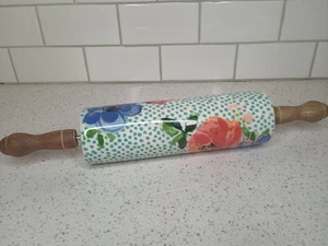 Pionierin Frau Feder Melodie Keramik Nudelholz Holzgriffe Küche im Ruhestand - Bild 1 von 10