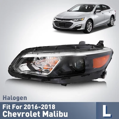 For 2016-2018 Chevrolet Malibu Headlight Headlamp Halogen Left Driver Side Foto 1 de 4