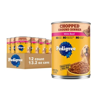 Comida húmeda suave enlatada para perros con carne de res 13,2 oz 12 unidades Foto 1 de 4