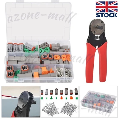 185pcs Deutsch DTM Connector Plug Assortment Box / 4 Way Indent Hand Crimp Tool