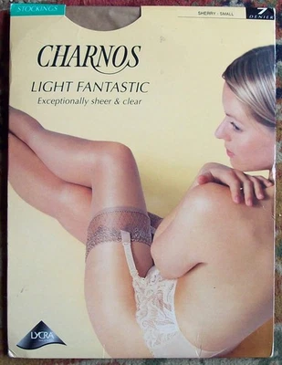 Charnos light fantastic stockings 7 denier  size small, sherry - Image 1 of 2