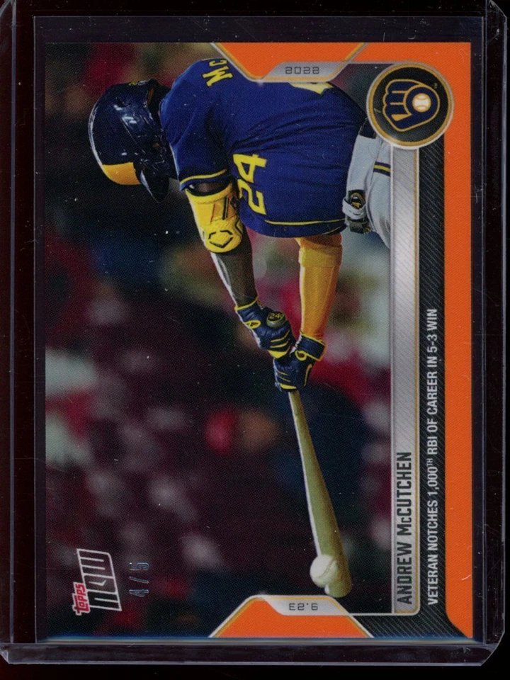 2022 Topps Now #946 Andrew McCutchen Orange Parallel Card #d /5 - Image 1 of 2