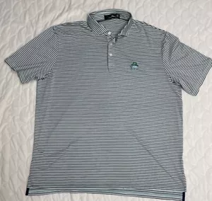 Polo RLX Ralph Lauren uomo adulto grande XL verde nero a righe manica corta - Foto 1 di 10