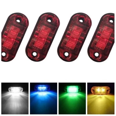 4/8Pcs E4 Truck Trailer Lorry Rear Side 12V Marker Lights Lamps Position 2 Leds - Image 1 of 4