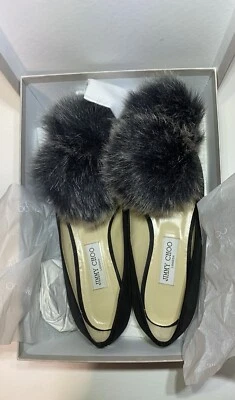 Jimmy Choo Gale Plano Talla 40 Gamuza Negra con Piel Sintética Foto 1 de 4