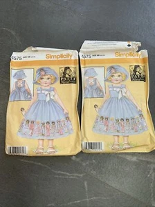 Lot Of 2 Patty Reed Designs Girl’s Sundress Simplicity Pattern 4575 Size 5,6,7,8 - Picture 1 of 7