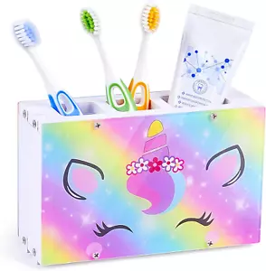 Kids Toothbrush Holders for Bathrooms Accessories Organizer, 3 Slots Toothbrush - Picture 1 of 6