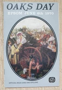 TARJETA OFICIAL DE CARRERA EPSOM OAKS DÍA 6 DE JUNIO DE 1970, LUPA - Imagen 1 de 10