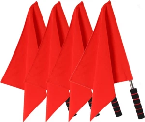 4Pcs Referee Flag Volleyball Line Judge Flags Stainless Steel Sponge Handle Trac - Picture 1 of 12