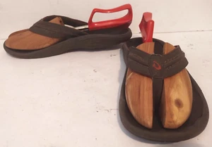 Olukai Hokua Men’s Sandals Java Brown Size 13 Leather Flip Flop Beach 10161-4848 - Picture 1 of 8
