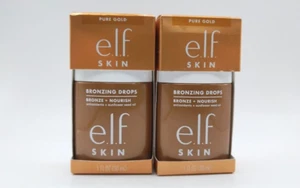 2X! Elf Skin Bronzing Drops Bronzer In Shade Pure Gold Bronze 2 New In Box - Picture 1 of 4
