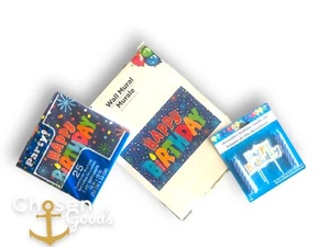 Birthday Kit Luncheon Napkins 25 Count Happy Birthday Wall Mural-B-day Candles - Picture 1 of 4