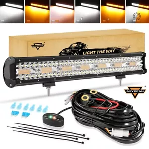 AUXBEAM 20" 420W LED Barra de Luz de Trabajo Luz de Conducción Todoterreno Punto para Jeep Wrangler - Imagen 1 de 12