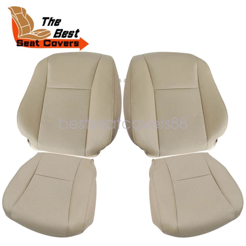 Driver & Passenger Bottom-Top Seat Cover Tan For 2007-2012 Lexus LS460 LS600h Foto 1 de 4