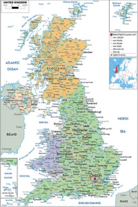 A1 A2 A3 Map of the UK Administrative Wall Poster Prints Office Home Decoration - Picture 1 of 10