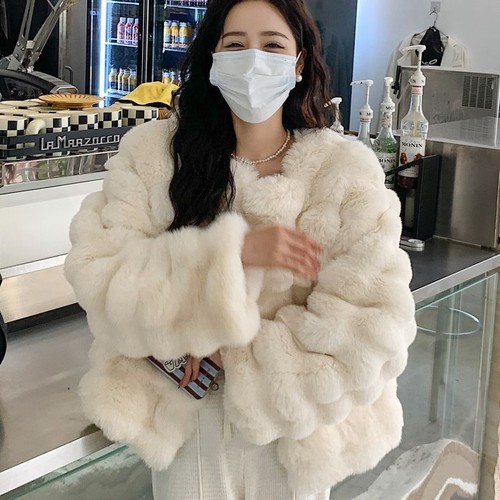 OFF WHITE Cappotti donna invernali pelliccia ambientale giacche corte festa pelliccia orlo outwear taglia