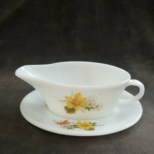 JAJ Pyrex salsa/salsa barca abbinata gocciolatoio Autumn Glory 664 & 665 Vintage - Foto 1 di 10