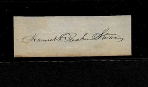 Harriet Beecher Stowe Autograph Reprint On Original Period 1860s Paper - Picture 1 of 1