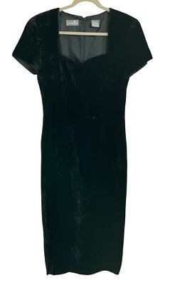Vintage Liz Clairbone Medium Black Velvet Formal Dress Long Sweetheart Lady Like - Image 1 of 4