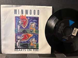 STEVE WINWOOD-Original HIT 45 & Pic Sleeve-"Hearts On Fire"-1988-NM/NM - Picture 1 of 1