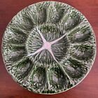 Vintage Olfaire Leaf 12 Egg Plate Portugal 10"  Green Cabbage Numbered#7092 Euc