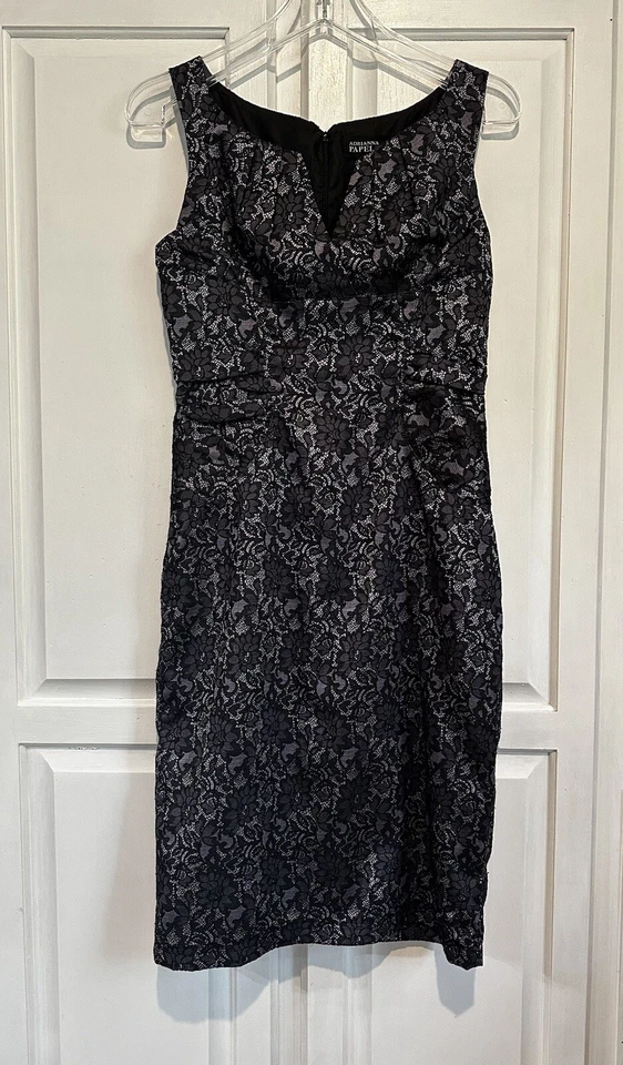 Adrianna Papell Floral Lace Formal Dress Size 4 Lined Special Occasion Dress - Image 1 of 4