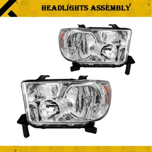 For 2007-2013 Toyota Tundra OE Style Chrome Headlights Assembly Left+Right Set - Foto 1 di 11