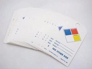 Lab Safety Supply 7569 Hazardous Chemical Legend Tags NEW PACK OF 50  T26 - Picture 1 of 5