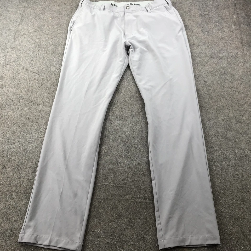Pantalones Adidas Hombre 36x34 Gris Recto Golf Frente Plano Exterior Antideslizantes Foto 1 de 4