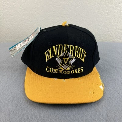 Vintage Vanderbilt Commodores Hat Black Yellow Snapback Deadstock 80s Cap 1984 ^ - Image 1 of 4