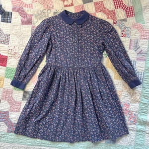 Vintage 90s Laura Ashley Cottage Prairie Calico Floral Dress Girls Size 7 8 - Picture 1 of 11