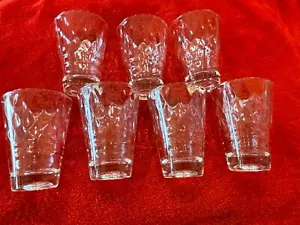 Vintage clear Juice Glass cup glass Beehive Honeycomb optic diamond & band - Picture 1 of 9