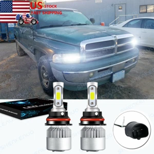 3-Side White 9004/9007 LED High Low Headlight Bulbs for Dodge RAM 1500 1994-2001 - Foto 1 di 12