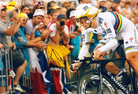 Fabian Cancellara Signed 12X8 Photo Cycling Legend AFTAL COA Certificate (A) Cover