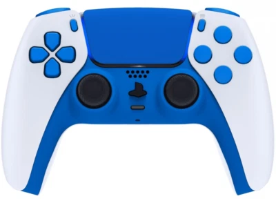 White/Blue Custom UN-Modded PRO Controller Unique Design compatible with PS5 OEM - Image 1 of 4