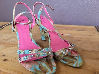 Guess by Marciano multi color strappy wedge heel size 8.5 M - Image 1 of 3
