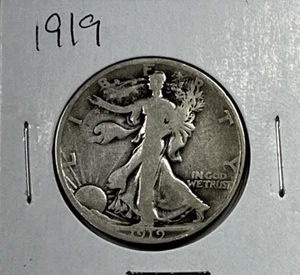 1919 Walking Half Dollar : Very Good VG - Picture 1 of 2
