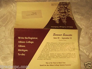 Albion College Bulletin Vintage altes Werbeheft Broschüre   - Bild 1 von 1