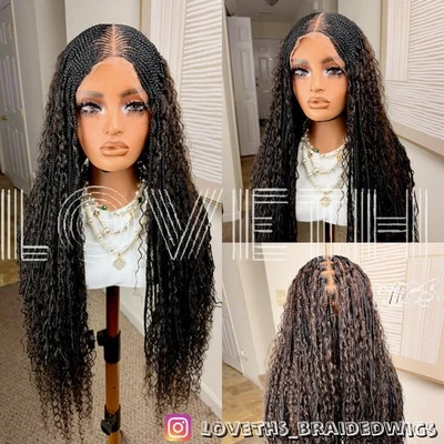 Ships next day(2days SHIPPING)Cornrow Full lace Braided wig,black knotless braid - Image 1 of 4