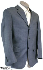 Haspel 3 Button Blazer Sports Coat Blue Suit Jacket Wool 40S - Picture 1 of 8