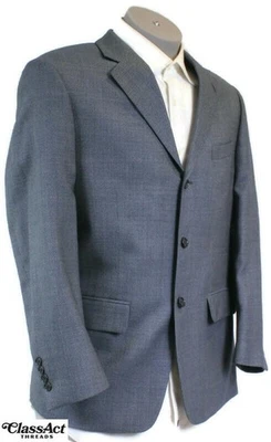 Haspel 3 Button Blazer Sports Coat Blue Suit Jacket Wool 40S - Image 1 of 4