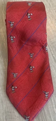 ВИНТАЖНЫЙ РЕДКИЙ галстук Harrods коллекция Disney Mickey Mouse 100% шелк 56 «X3,25» Англия - Изображение 1 из 4