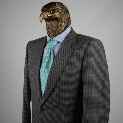 Great $3150 BRIONI Parigi Pure Wool CHECK Sport Coat Gray/Blue 38US/48IT - Image 1 of 4